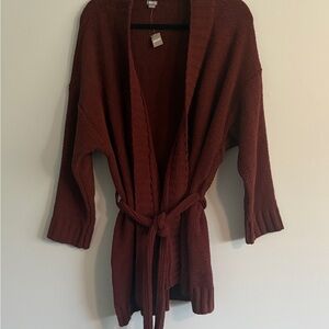 NWT Aerie Burgundy Knit Cardigan